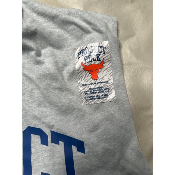 Under Armour Men Large Project Rock Gray Sleeveless Show Your Training Shirt NEW - Picture 3 of 8